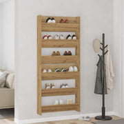 Vidaxl schoenenkast 2 st 85 x 18 x 90 cm bewerkt hout artisanaal eiken - afbeelding 1