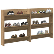 Vidaxl schoenenkast 2 st 85 x 18 x 90 cm bewerkt hout artisanaal eiken - afbeelding 3