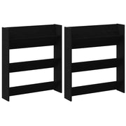 Vidaxl schoenenkast 2 st 86 x 18 x 90 cm bewerkt hout zwart eiken - afbeelding 2