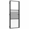 Vidaxl glazen deur fretwerk zwart 76 x 3.5 x 201.5 cm aluminium