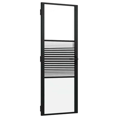 Vidaxl glazen deur gestreept zwart 76 x 3.5 x 201.5 cm aluminium
