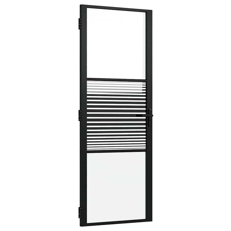 Vidaxl glazen deur 76 x 3,5 x 201,5 cm aluminium zwart