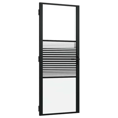 Vidaxl glazen deur gestreept zwart 76 x 3.5 x 201.5 cm aluminium