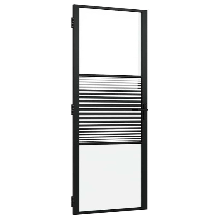 Vidaxl glazen deur 83 x 3,5 x 201,5 cm aluminium zwart