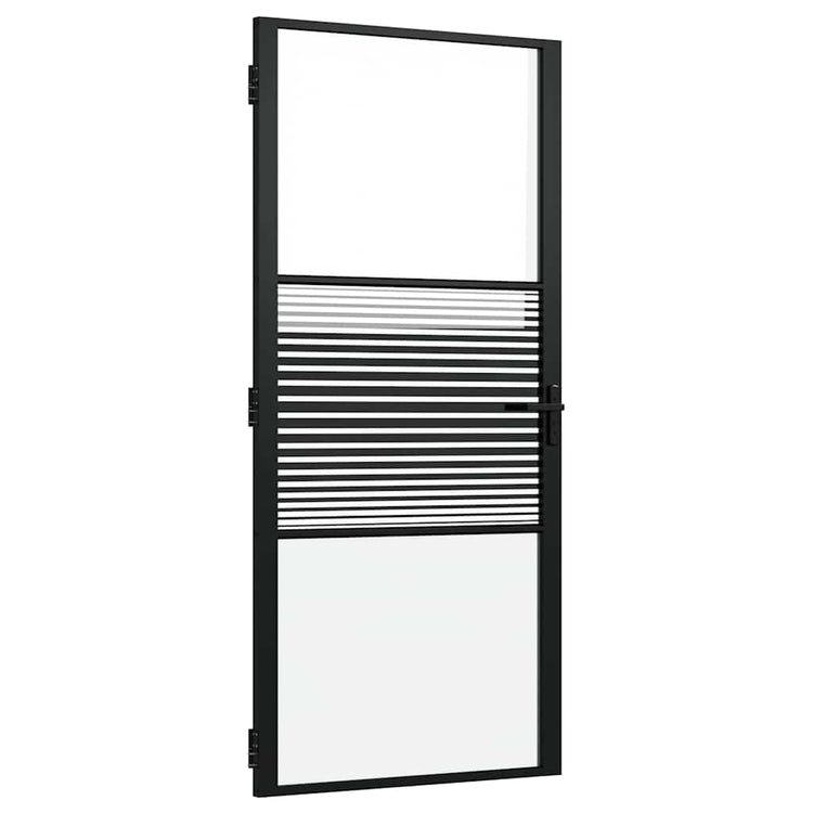 Vidaxl glazen deur 93 x 3,5 x 201,5 cm aluminium zwart