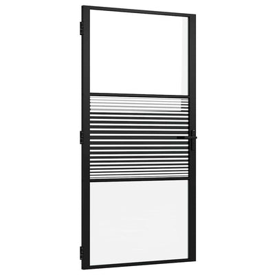 Vidaxl glazen deur gestreept zwart 76 x 3.5 x 201.5 cm aluminium