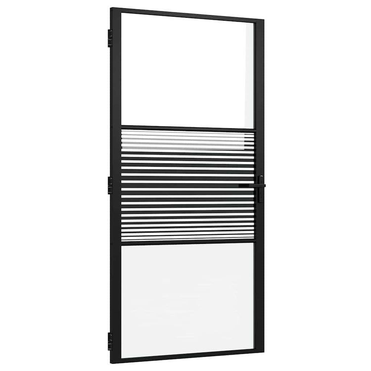 Vidaxl glazen deur 102,5 x 3,5 x 201,5 cm aluminium zwart