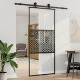Vidaxl glazen deur 90 x 2 x 205 cm aluminium zwart - afbeelding 1