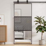 Vidaxl glazen deur 90 x 2 x 205 cm aluminium zwart - afbeelding 3