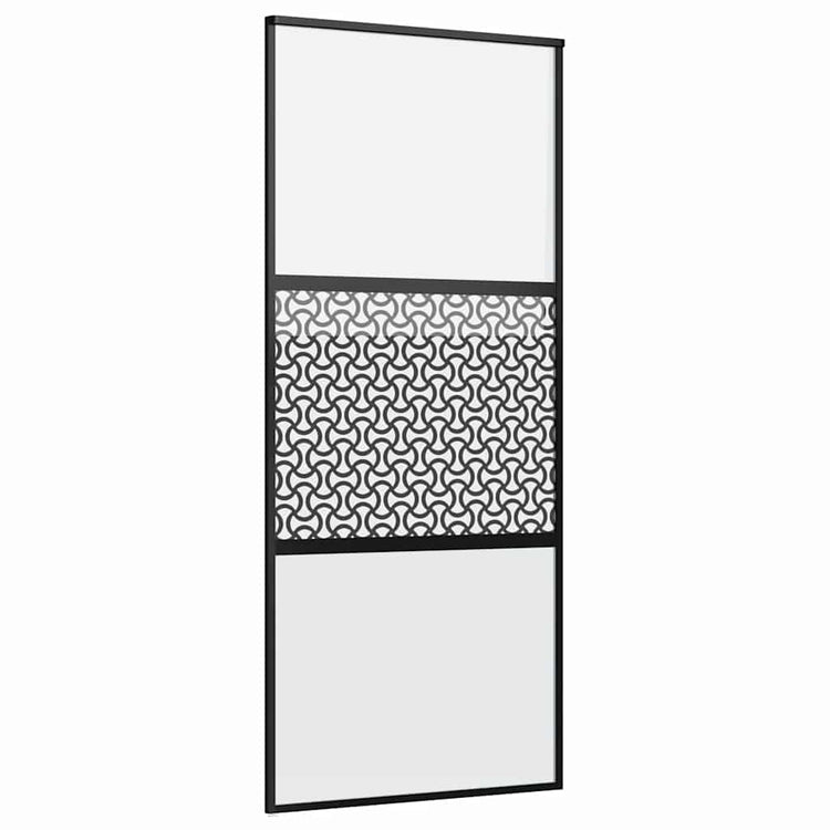 Vidaxl glazen deur 90 x 2 x 205 cm aluminium zwart