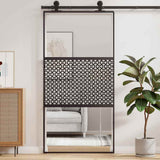 Vidaxl glazen deur 102,5 x 2 x 205 cm aluminium zwart - afbeelding 3