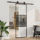 Vidaxl glazen deur 76 x 2 x 205 cm aluminium zwart