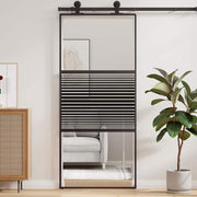 Vidaxl glazen deur 90 x 2 x 205 cm aluminium zwart - afbeelding 3