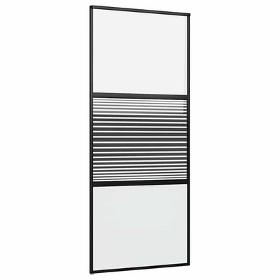 Vidaxl glazen deur gestreept zwart 90 x 2 x 205 cm aluminium