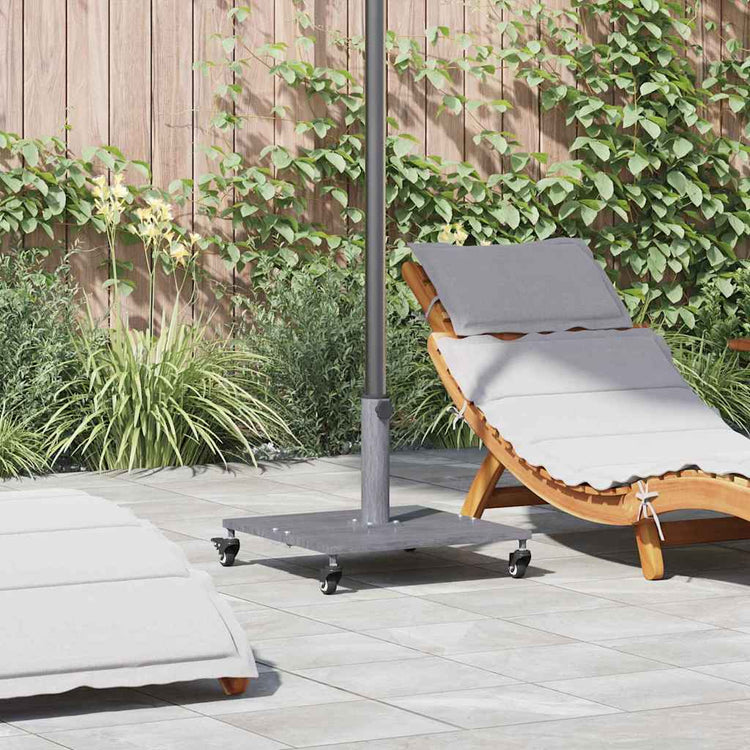 Vidaxl parasolvoet 26.75 kg donkergrijze houtlook vierkant verstelbaar