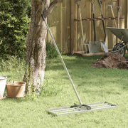 Vidaxl tuin egalisatie hark zilver 75 x 25 x 6 cm roestvrij staal - afbeelding 1