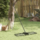 Vidaxl tuin egalisatie hark zwart 75 x 25 x 200 cm gepoedercoat staal