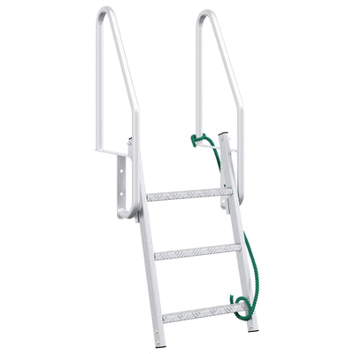 Vidaxl 3-traps steigerladder zilver 58 x 77 x 144 cm aluminium