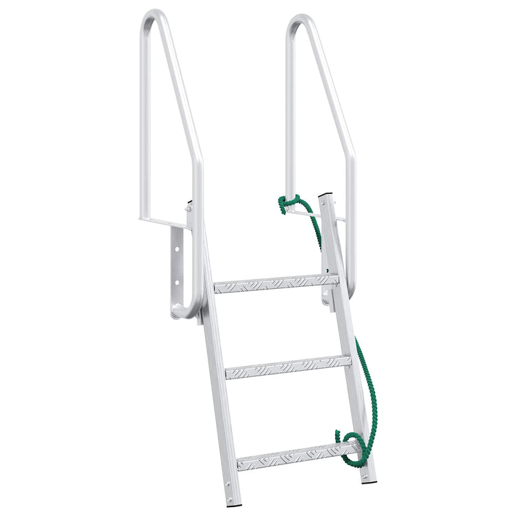 Vidaxl 3-traps steigerladder zilver 58 x 77 x 144 cm aluminium