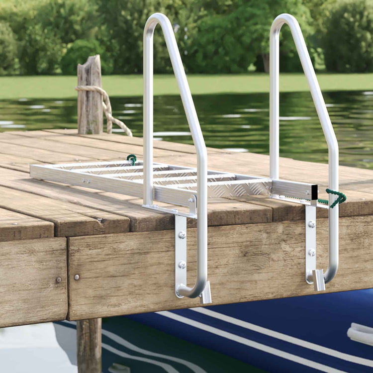 Vidaxl 5-treden haventrap zilver 58 x 77 x 191 cm aluminium
