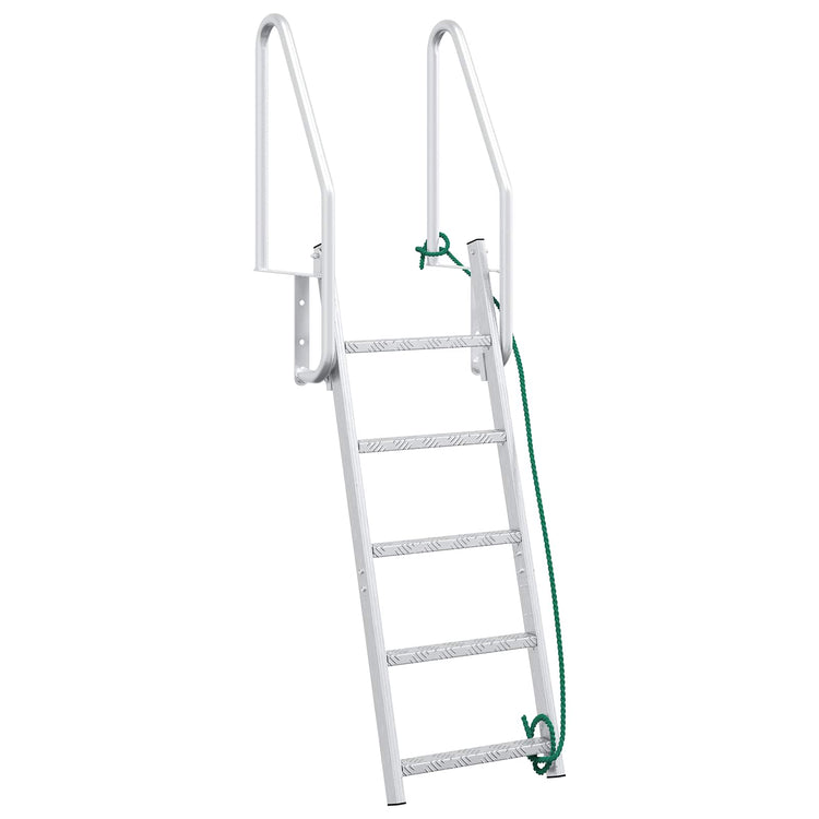Vidaxl 5-treden haventrap zilver 58 x 77 x 191 cm aluminium