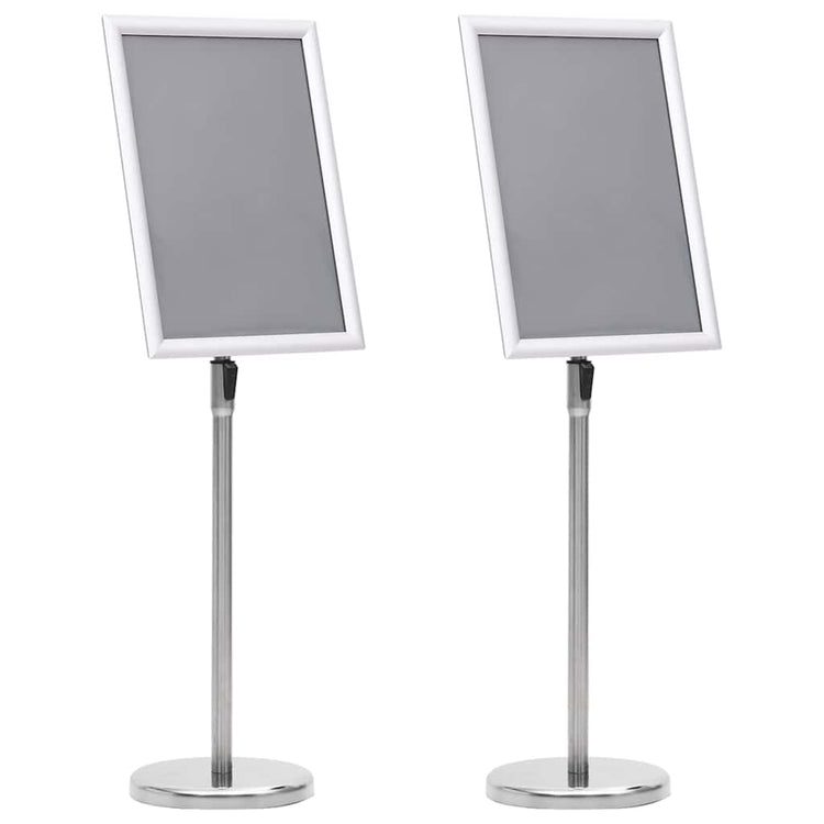 Vidaxl posterstandaards 2 st zilver 45 x 32,7 x 108 cm aluminium