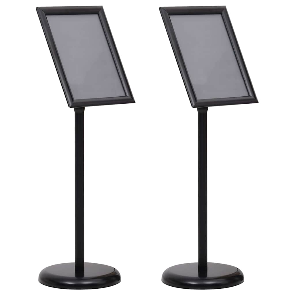 Vidaxl posterstandaards 2 st zwart 32.7 x 24 x 108 cm aluminium