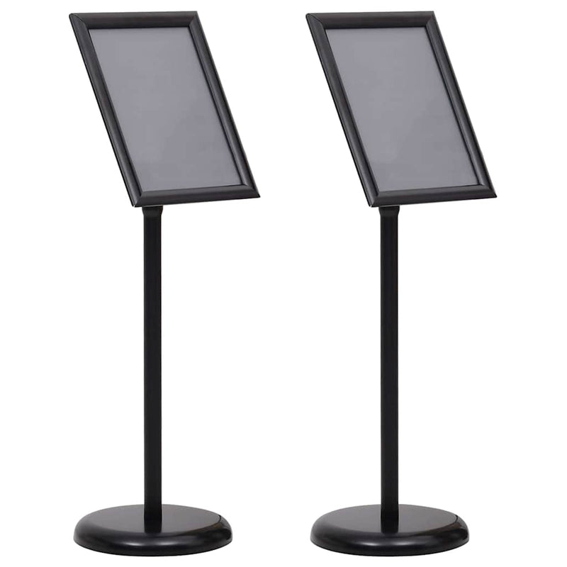 Vidaxl posterstandaards 2 pcs zwart 32.7 x 24 x 108 cm aluminium