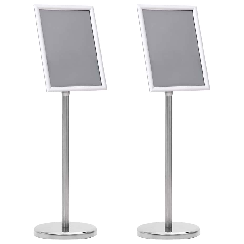 Vidaxl posterstandaards 2 st zilver 32.7 x 24 x 108 cm aluminium