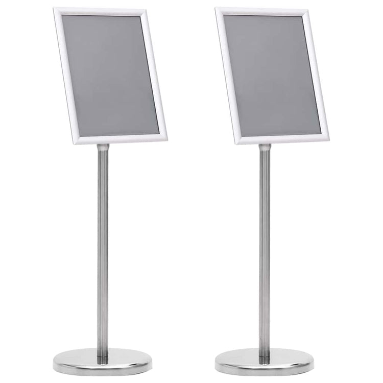 Vidaxl posterstandaards 2 st zilver 32.7 x 24 x 108 cm aluminium