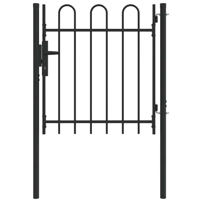 Vidaxl hekpoort met slot grijs 103 x 150 cm gepoedercoat staal