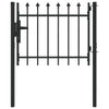 Vidaxl hekpoort met slot grijs 103 x 250 cm gepoedercoat staal