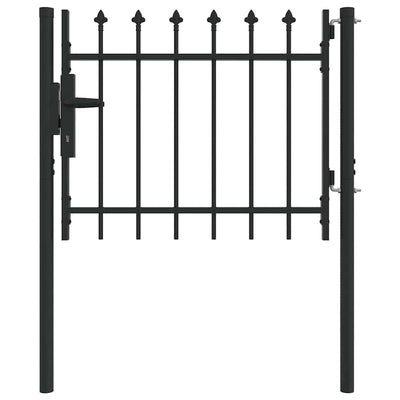 Vidaxl hekpoort met slot grijs 103 x 250 cm gepoedercoat staal