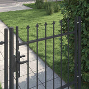 Vidaxl hekpoort met slot grijs 103 x 150 cm gepoedercoat staal - afbeelding 3