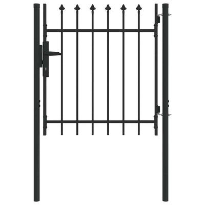 Vidaxl hekpoort met slot grijs 103 x 150 cm gepoedercoat staal