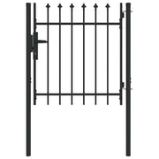 Vidaxl hekpoort met slot grijs 103 x 150 cm gepoedercoat staal - afbeelding 2
