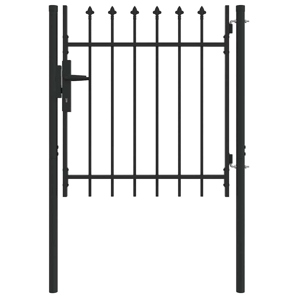 Vidaxl hekpoort met slot grijs 103 x 150 cm gepoedercoat staal