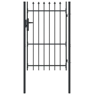 Vidaxl hekpoort met slot grijs 103 x 200 cm gepoedercoat staal
