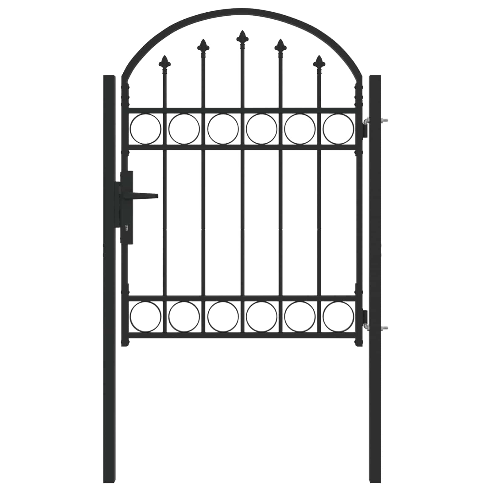 Vidaxl hekpoort met slot grijs 100 x 125 cm gepoedercoat staal