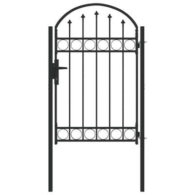 Vidaxl hekpoort met slot grijs 100 x 150 cm gepoedercoat staal