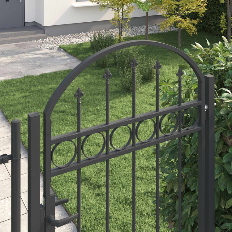 Vidaxl hekpoort assen 100 x 195 cm gepoedercoat staal vergrendelbaar