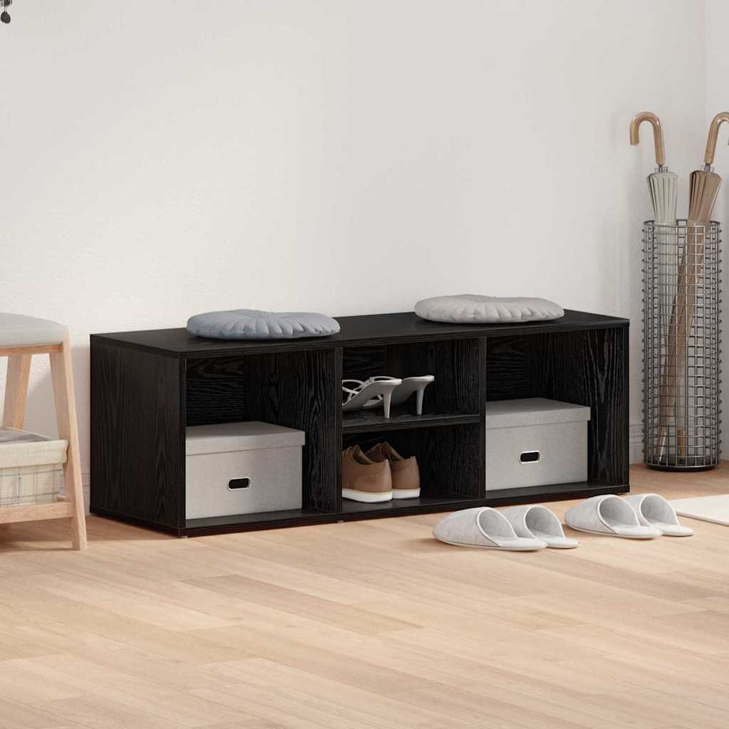Vidaxl schoenenbank 102 x 35 x 35 cm bewerkt hout zwart eiken