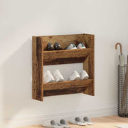 Vidaxl schoenenkast 60 x 18 x 60 cm bewerkt hout oud hout - afbeelding 1