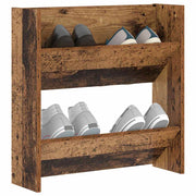 Vidaxl schoenenkast 60 x 18 x 60 cm bewerkt hout oud hout - afbeelding 3