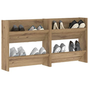 Vidaxl schoenenkast 2 st 60 x 18 x 60 cm bewerkt hout artisanaal eiken - afbeelding 3