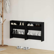 Vidaxl schoenenkast 2 st 60 x 18 x 60 cm bewerkt hout zwart eiken - afbeelding 1