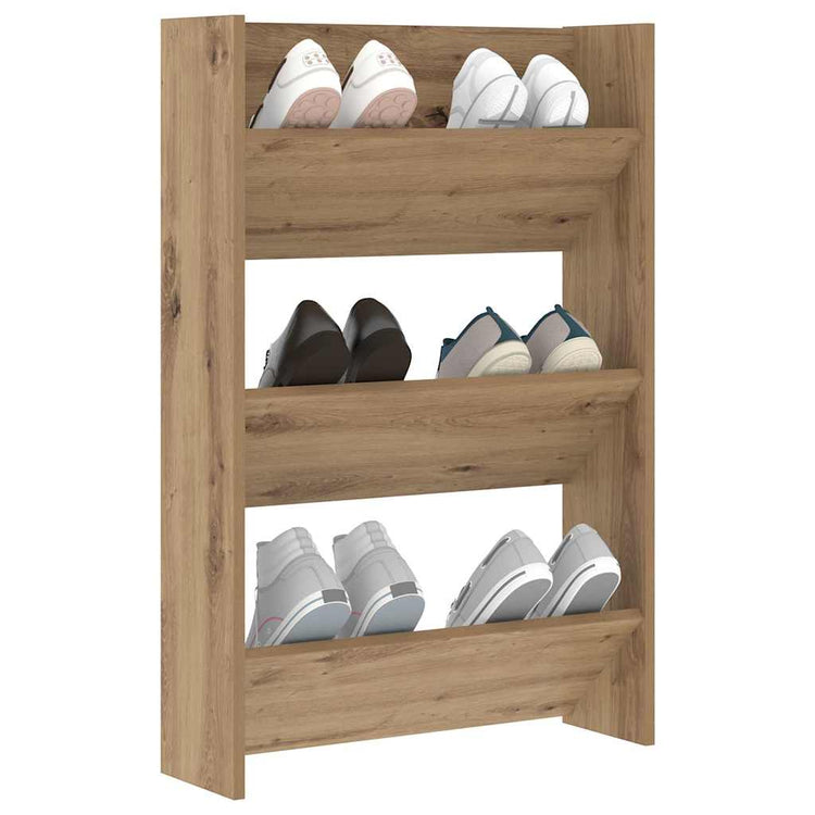 Vidaxl schoenenkast 60 x 18 x 90 cm bewerkt hout artisanaal eiken