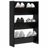 Vidaxl schoenenkast 60 x 18 x 90 cm bewerkt hout zwart eiken - afbeelding 3