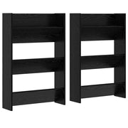 Vidaxl schoenenkast 2 st 60 x 18 x 90 cm bewerkt hout zwart eiken - afbeelding 2