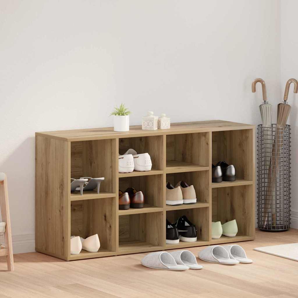 Vidaxl schoenenbank 103 x 30 x 54,5 cm bewerkt hout artisanaal eiken
